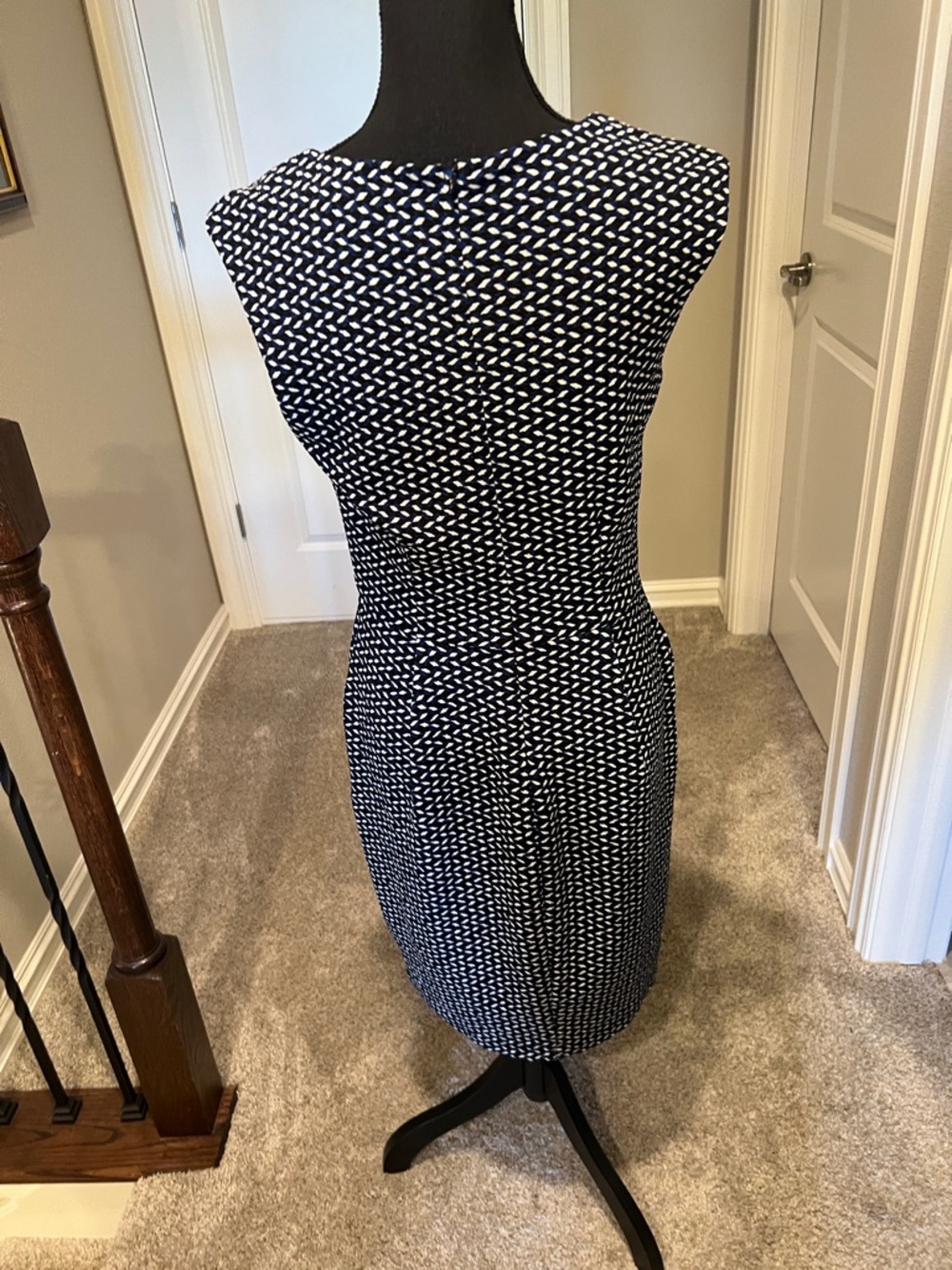 Mystic Black and White Geometric-Print Midi Dress - Picture 5 of 8